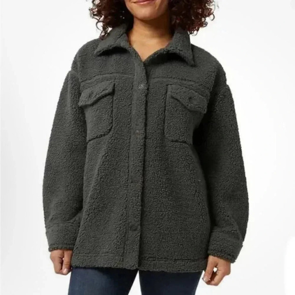 32 Degrees Ladies' Gray Cozy Shirt Jacket size M/L - NWT - Picture 2 of 8